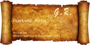 Gyetvai Rita névjegykártya