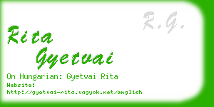 rita gyetvai business card